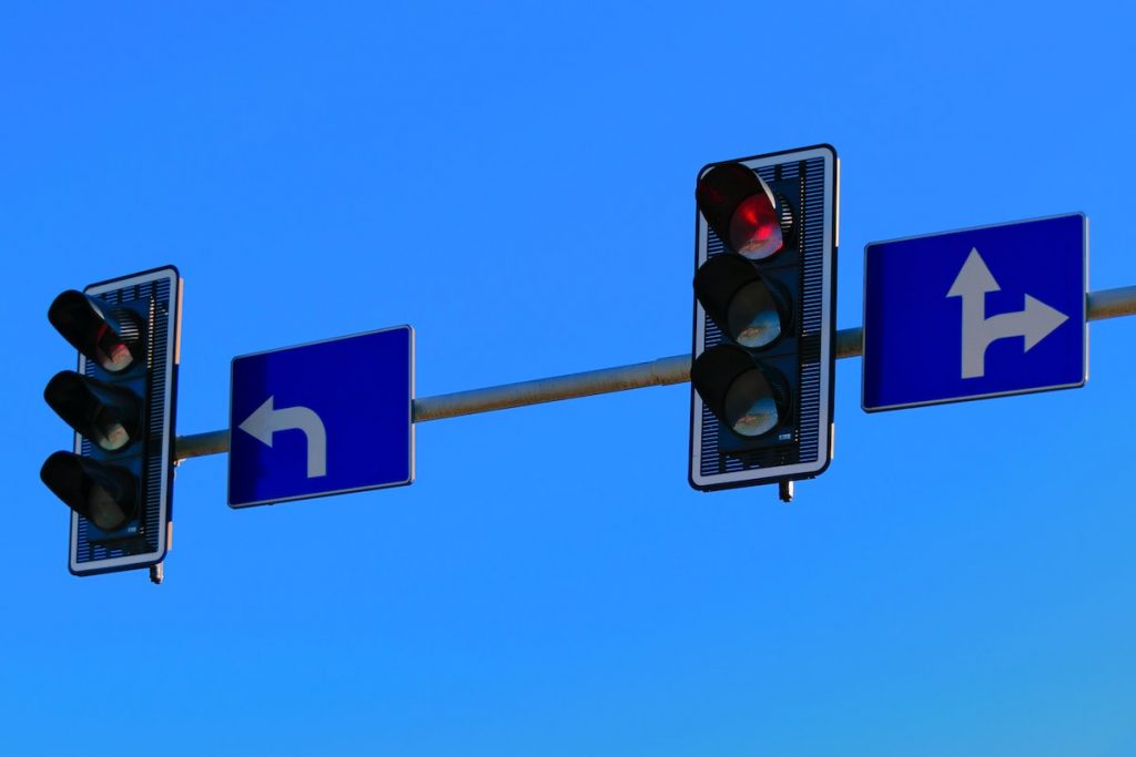 Traffic Lights with Red Light on